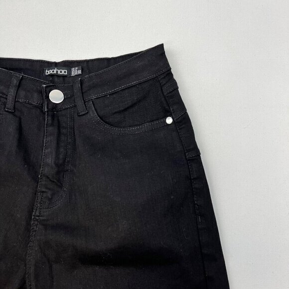 Boohoo Women’s High Rise Black Skinny Jeans Five Pocket Sz 6 - Picture 3 of 9